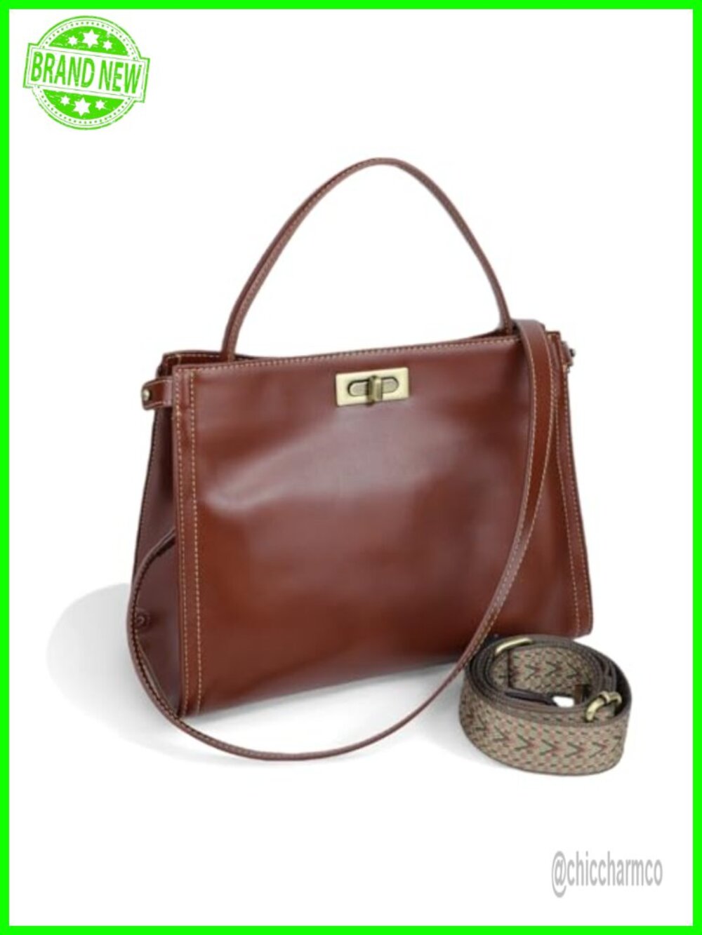 Genuine Leather Satchel 3-Way Crossbody Purse Women's Handbag